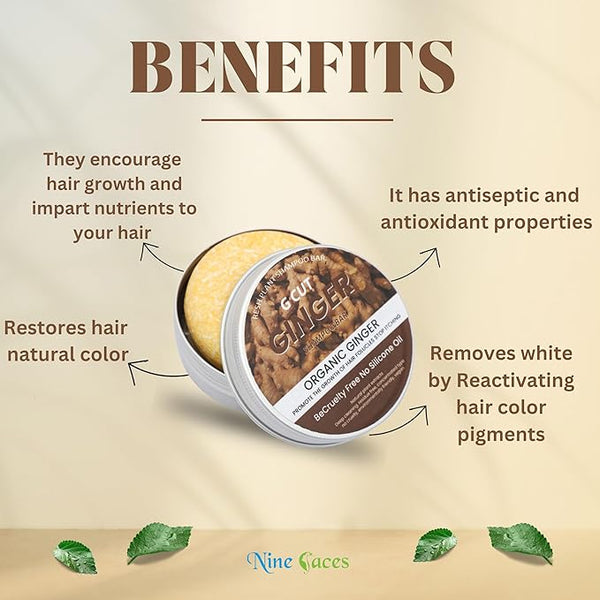 Shampoo Bar | Hair Cleansing Bar | 100% Pure, Natural Color Restoring Shampoo Bar - Revitalize, Nourish, and Shine (GINGER)