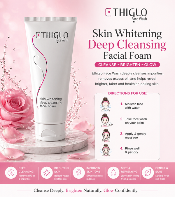 Ethi-Glo Advanced Brightening Face Wash (Pack of 2) – Deep Cleansing Radiance Foam | Paraben-Free Skin Purifying Formula for Clear & Glowing Skin  👑 Luxury Product Description