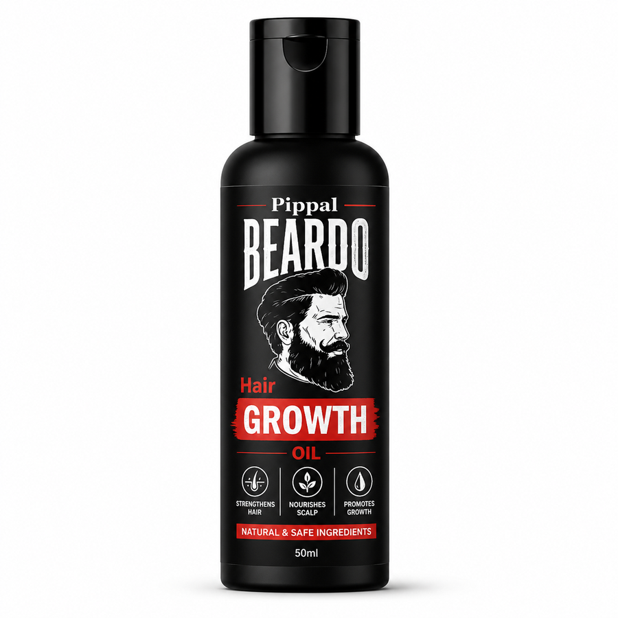 Pippal Beardo Hair Growth Oil (50ml) – Fast Beard & Hair Growth Formula | Strengthening, Nourishing & Non-Greasy Oil for Men
